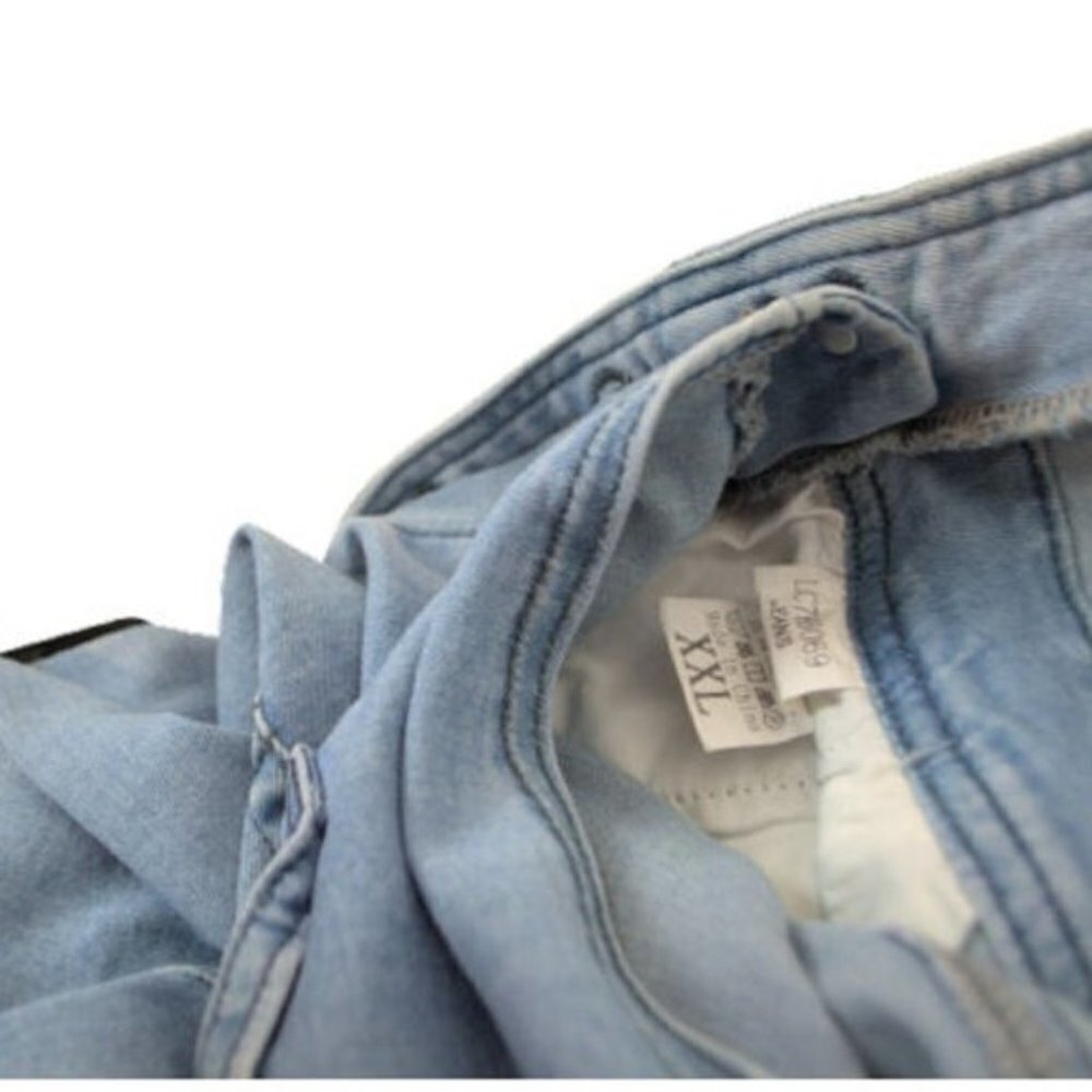 Womens Blue Denim Short Overalls Size: 1X - Picture 3 of 4